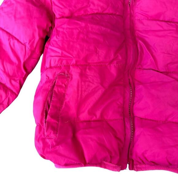 Removable Hoodie Puffer Jacket Sherpa Lined Hot Pink 3T - Picture 6 of 12